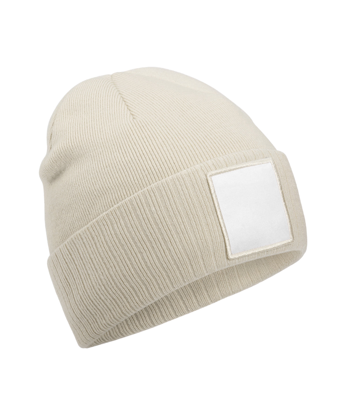 Appliqu patch beanie | Oatmeal/White