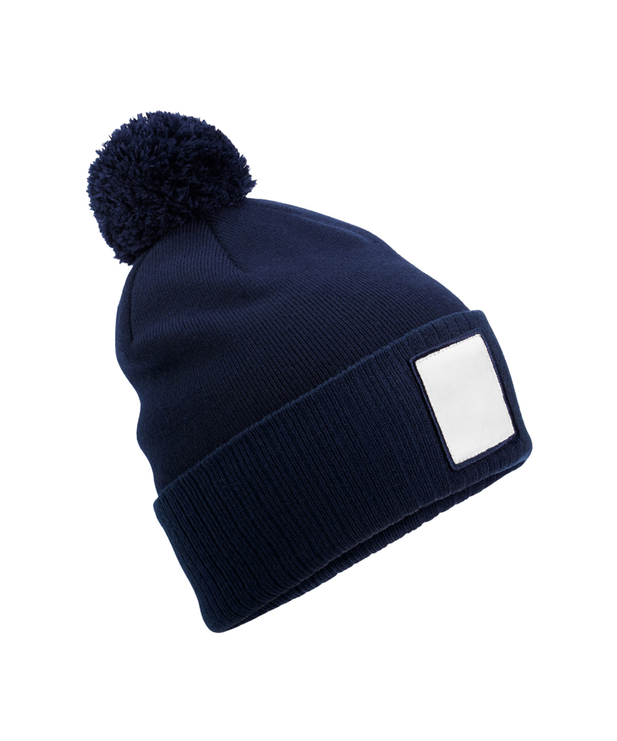 Appliqu patch pom beanie | Oxford Navy/White