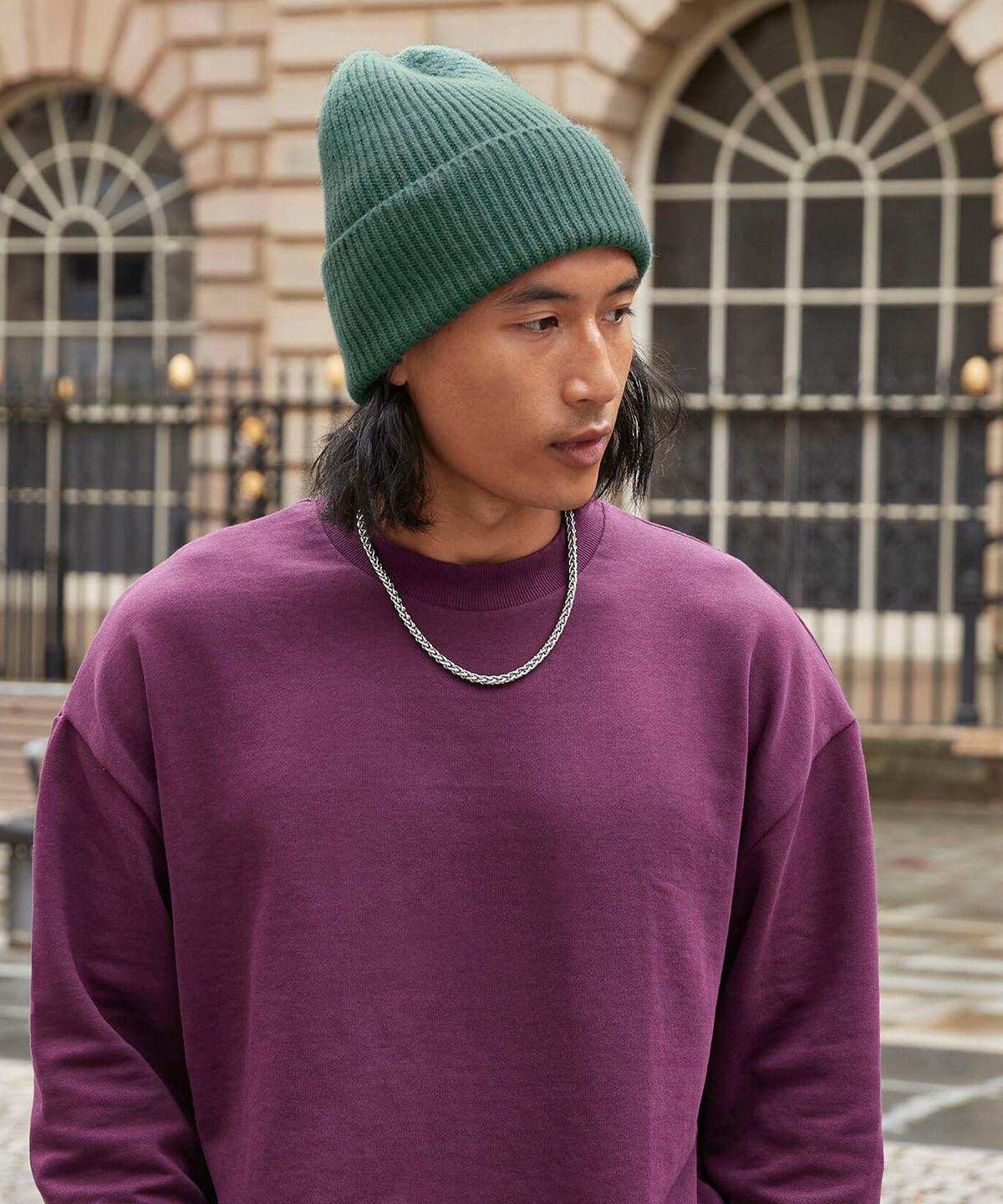 Oversized cuffed beanie | oxford navy