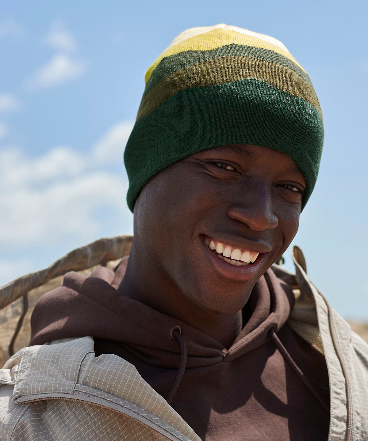 Mountain peaks pull-on beanie | glacier peaks