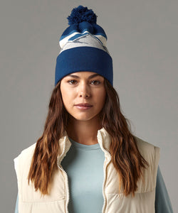 Mountain peaks pom pom beanie | alpine peaks
