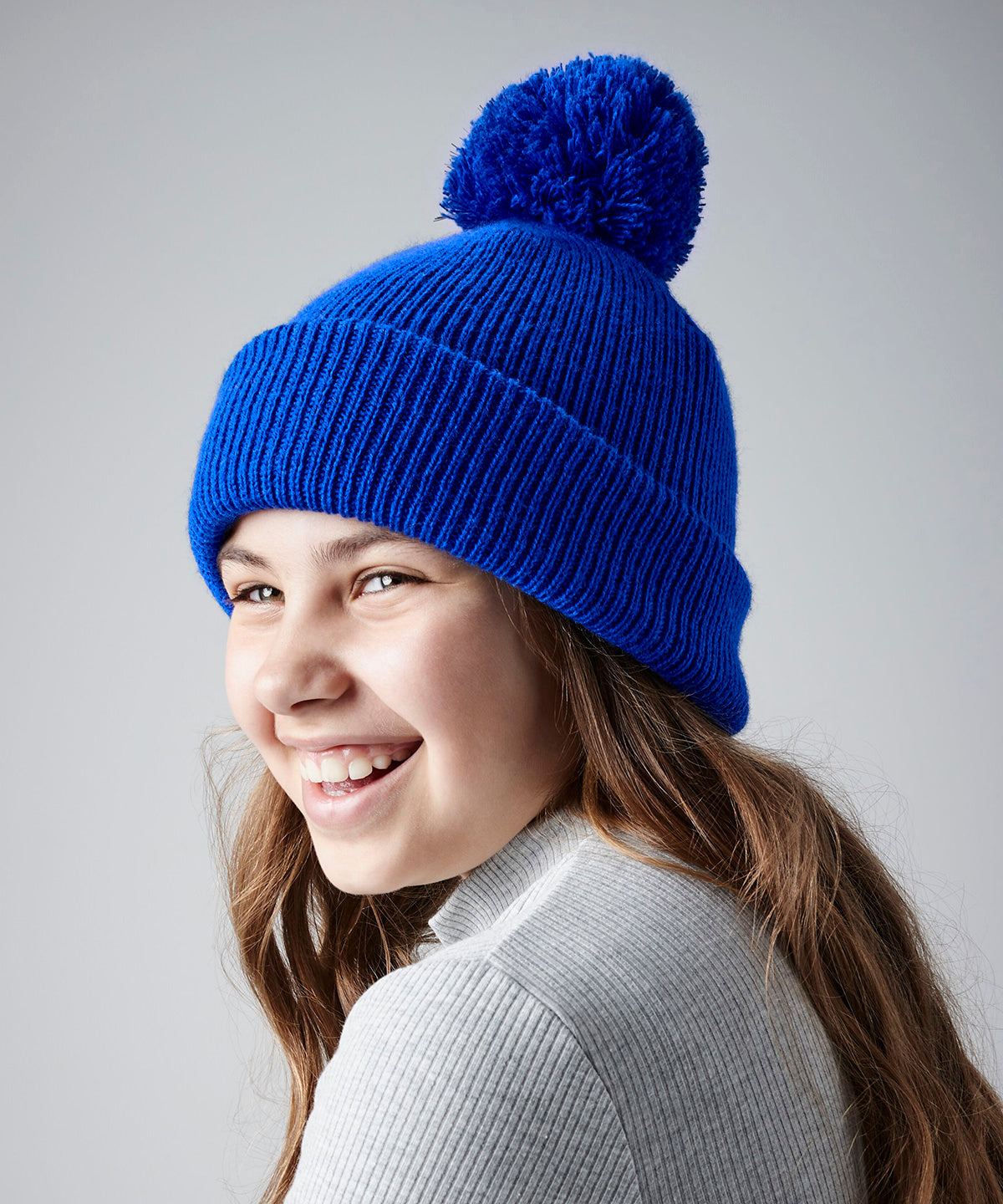 Junior reflective bobble beanie | bright royal
