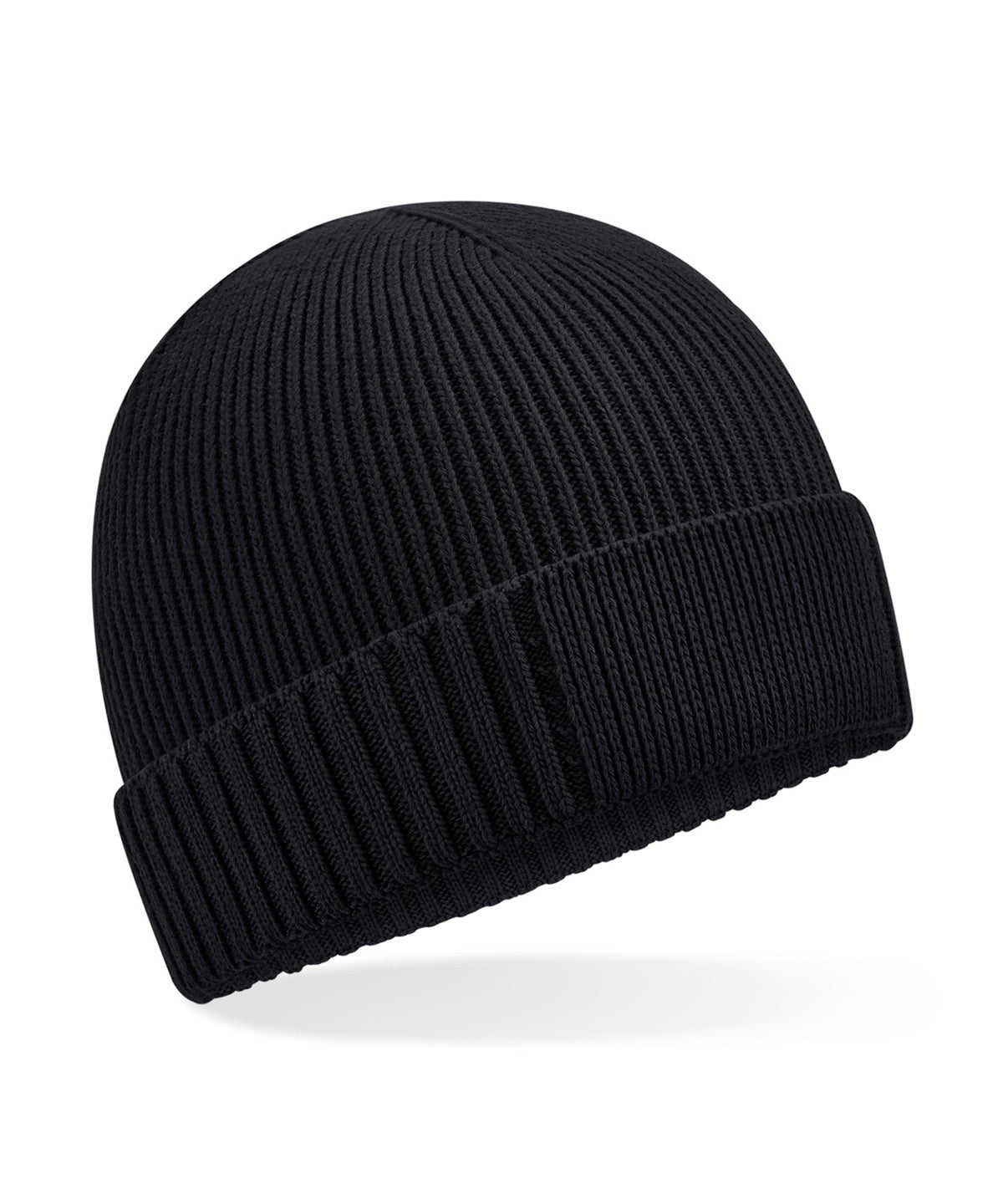 Organic cotton engineered patch beanie | black