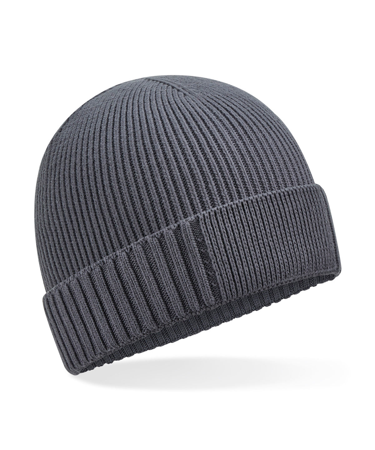 Organic cotton engineered patch beanie | graphite grey