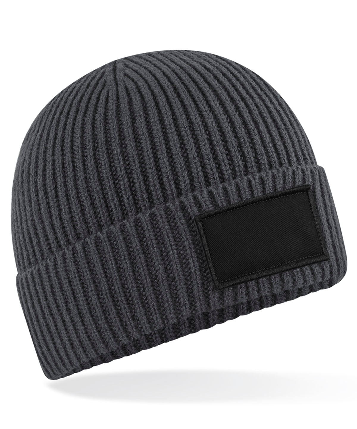 Fashion patch beanie | graphite grey/black