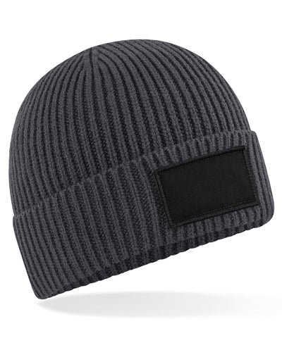 Fashion patch beanie | graphite grey/black