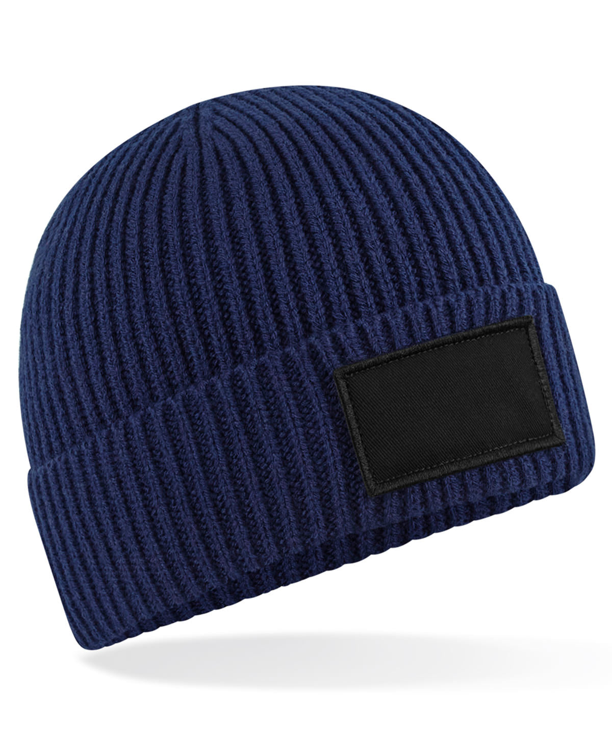 Fashion patch beanie | oxford navy/black