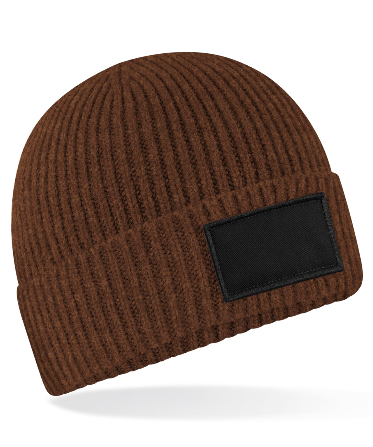 Fashion patch beanie | walnut/black