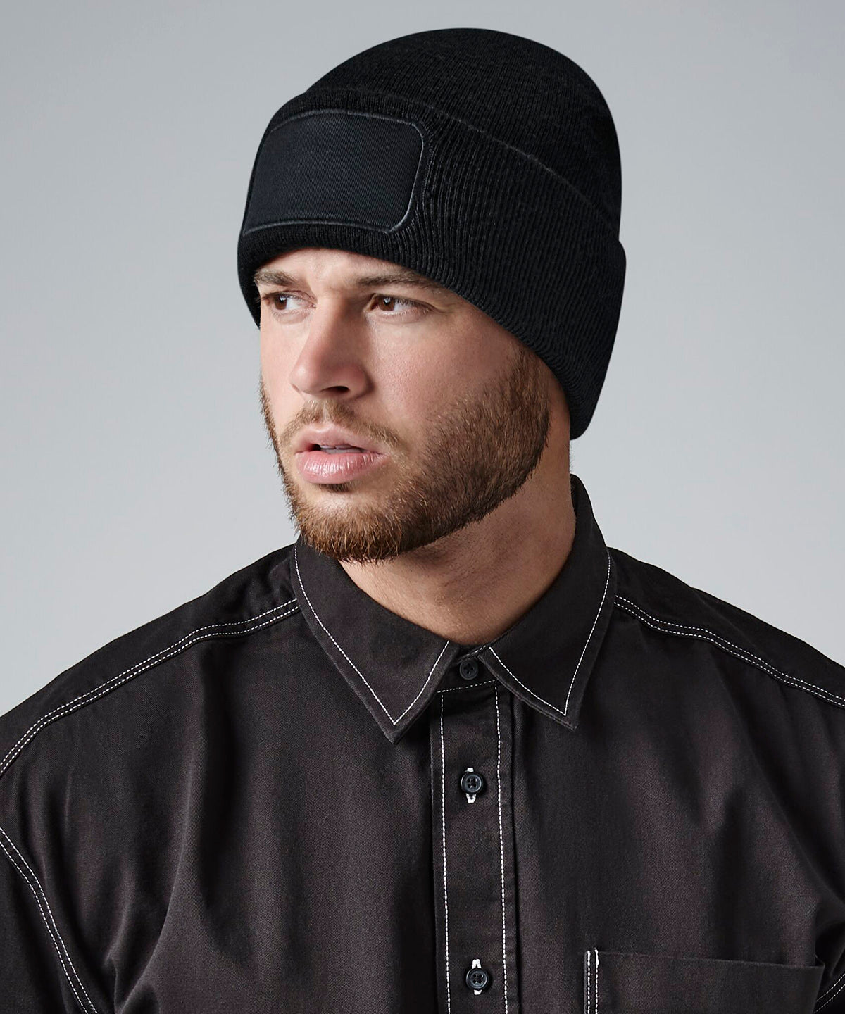 Recycled original patch beanie | black