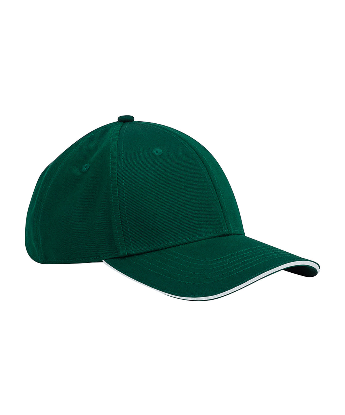EarthAware® classic organic cotton 6-panel cap  sandwich peak | bottle green/white