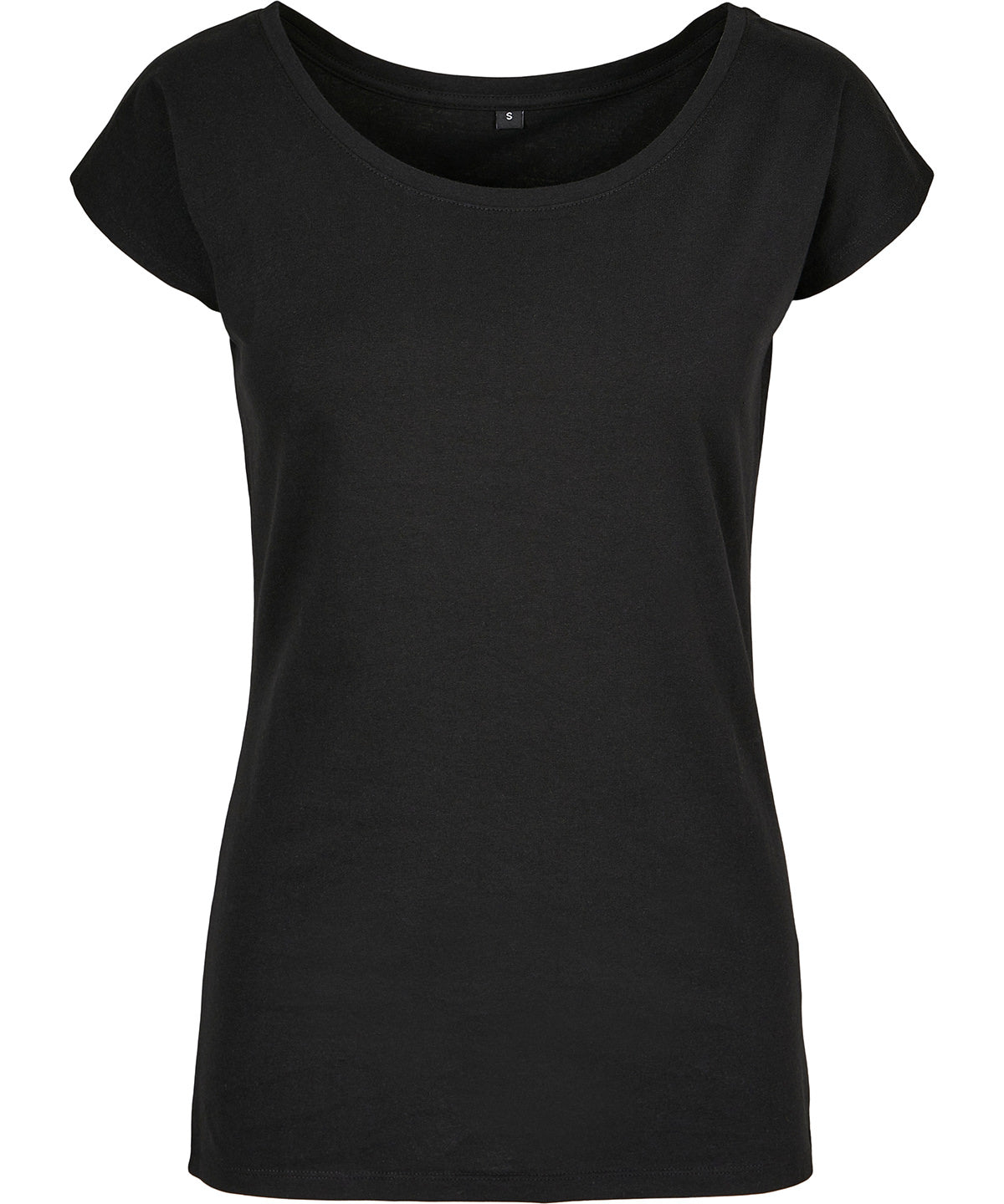 Womens wide neck tee | Black