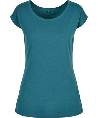 Womens wide neck tee | teal