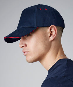 Ultimate 5-panel cap - sandwich peak | black/lime green