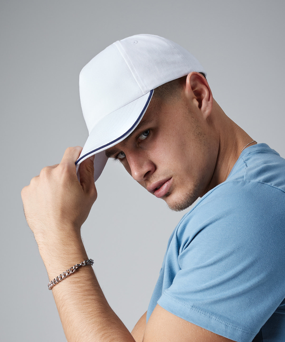 Authentic 5-panel cap - piped peak | Black/Classic Red