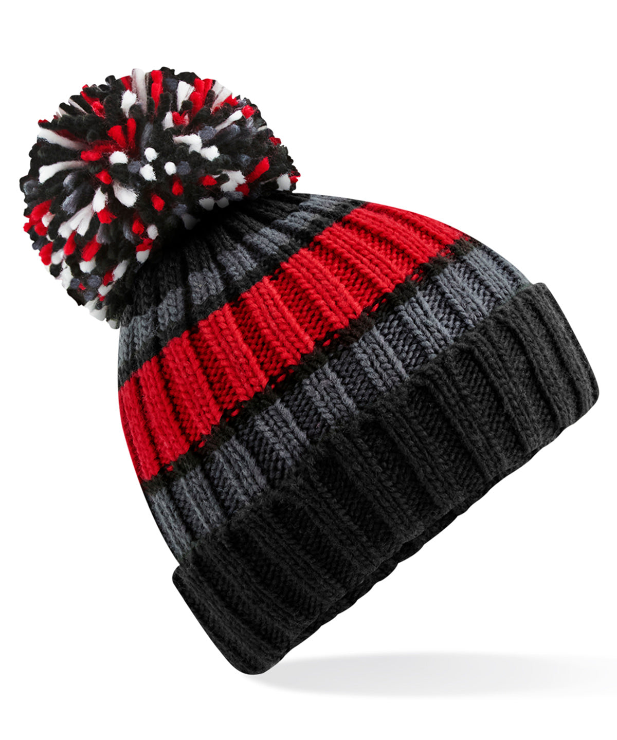 Hygge striped beanie | black cherry