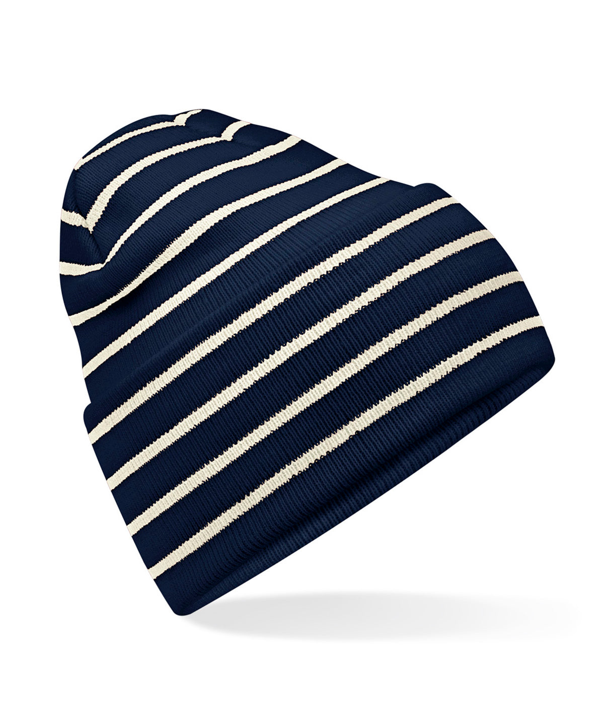 Original deep-cuffed striped beanie | french navy/soft white