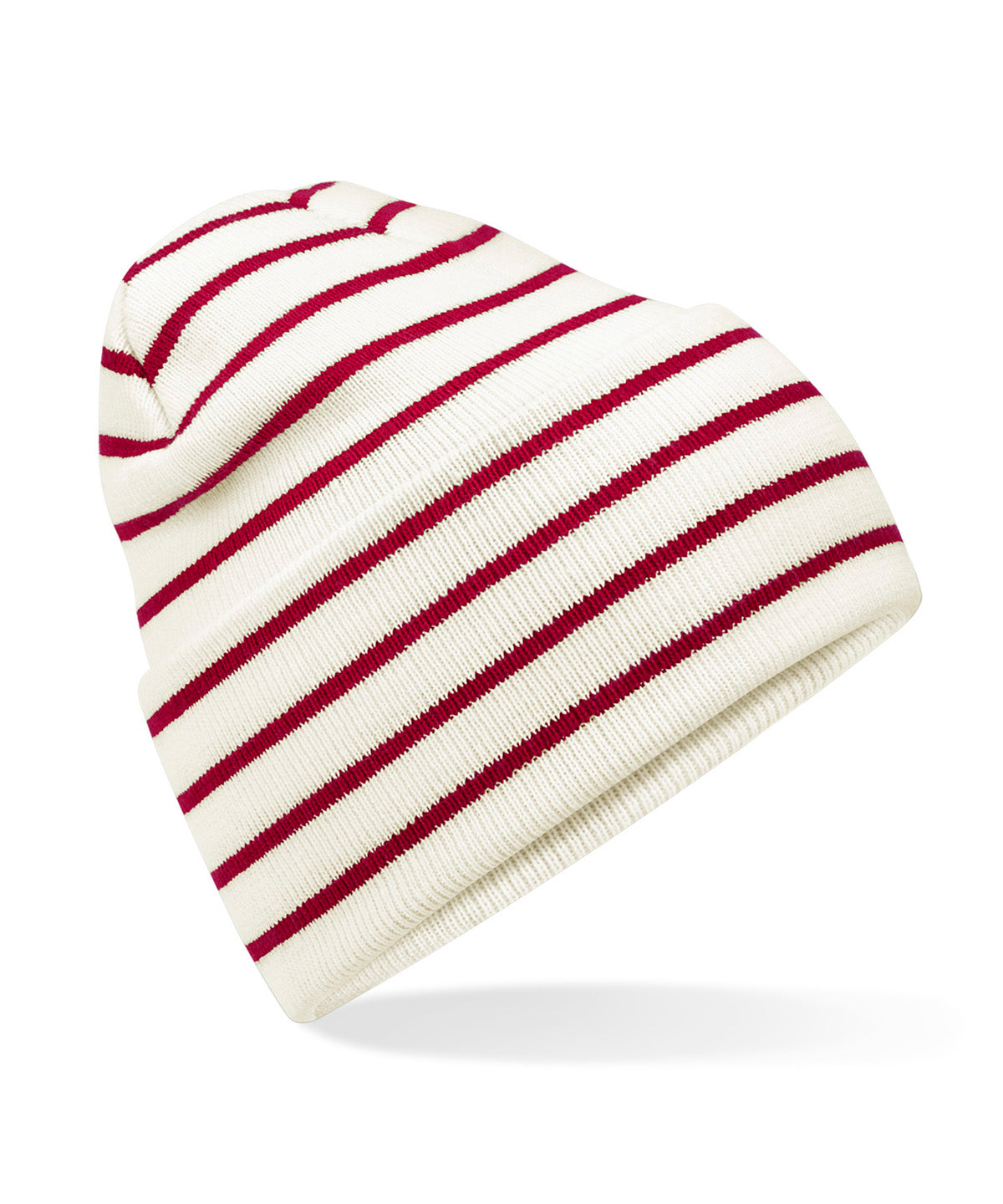Original deep-cuffed striped beanie | soft white/classic red