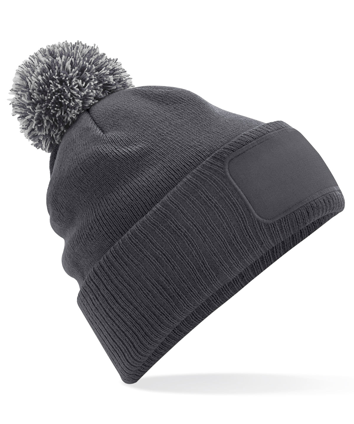 Snowstar® patch beanie | graphite grey/light grey