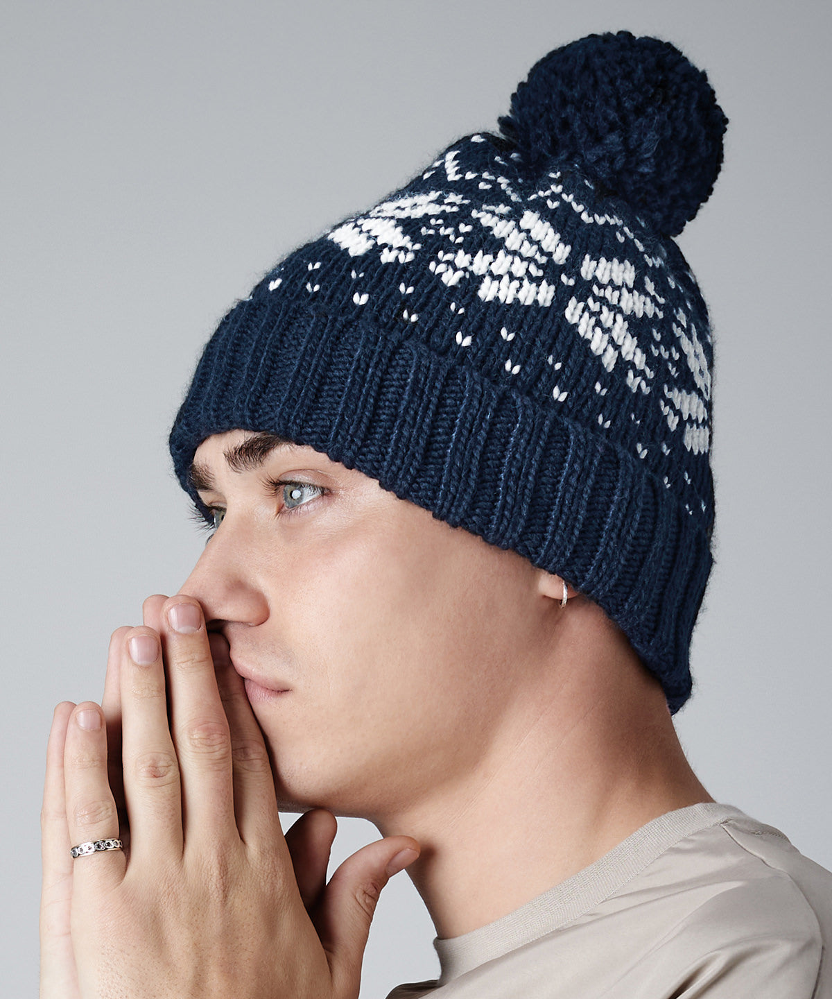 Fair Isle snowstar® beanie | Burgundy/White