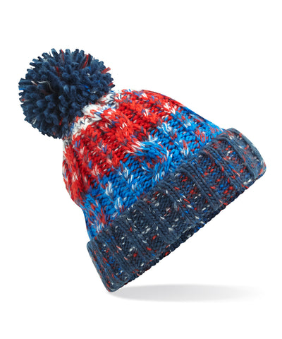 Corkscrew pom pom beanie | chilli blues