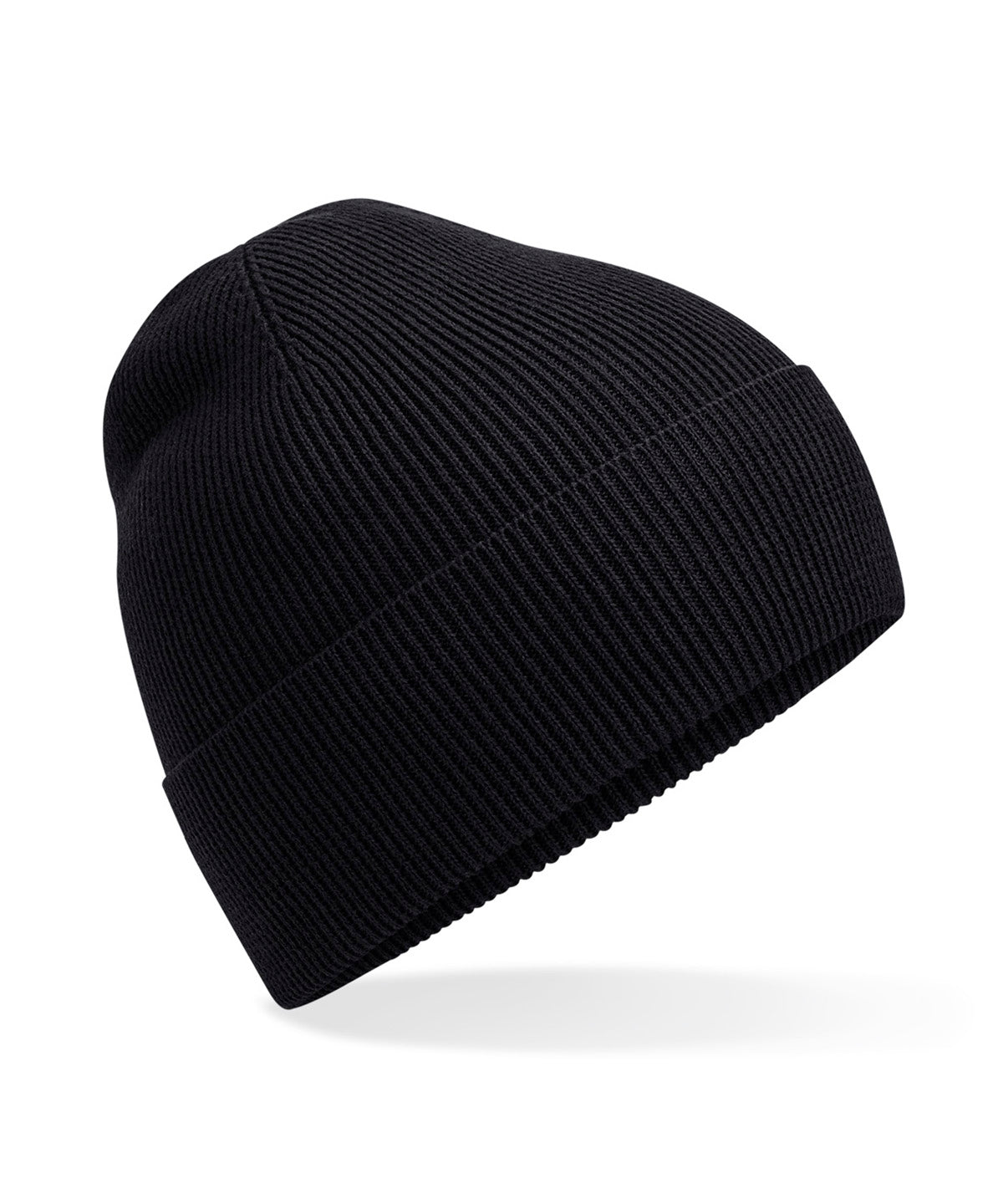 Organic cotton fine knit beanie | black