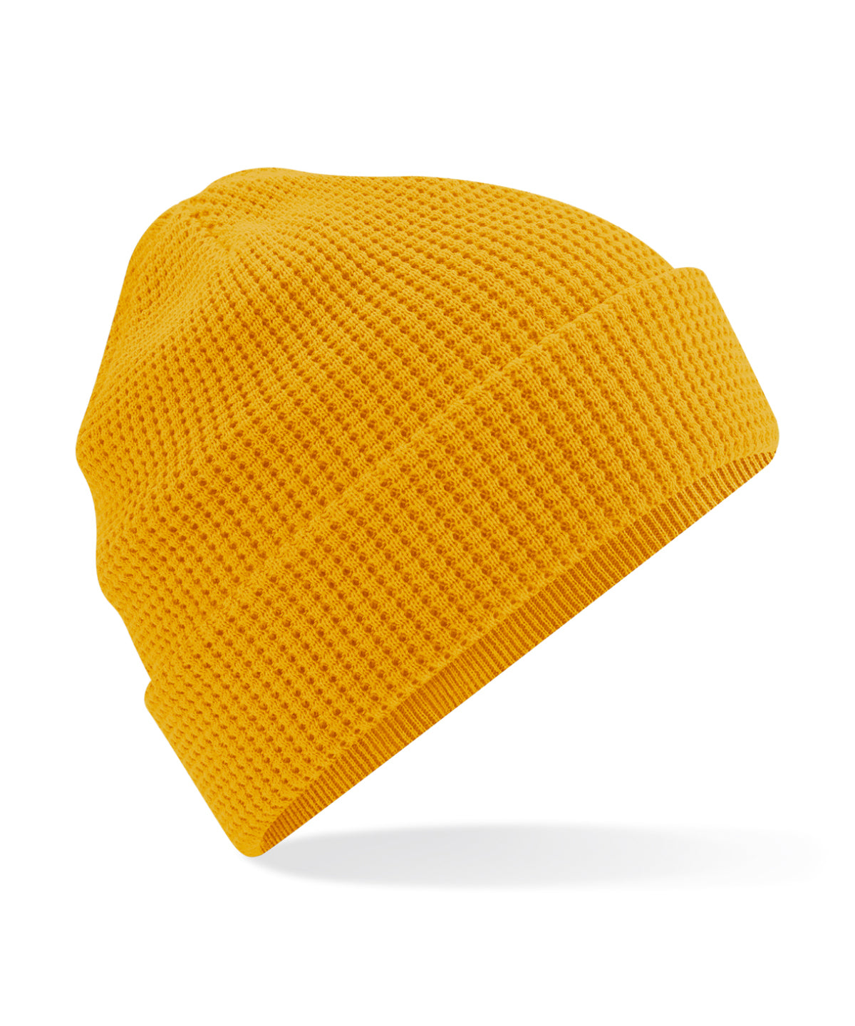 Organic cotton waffle beanie | mustard