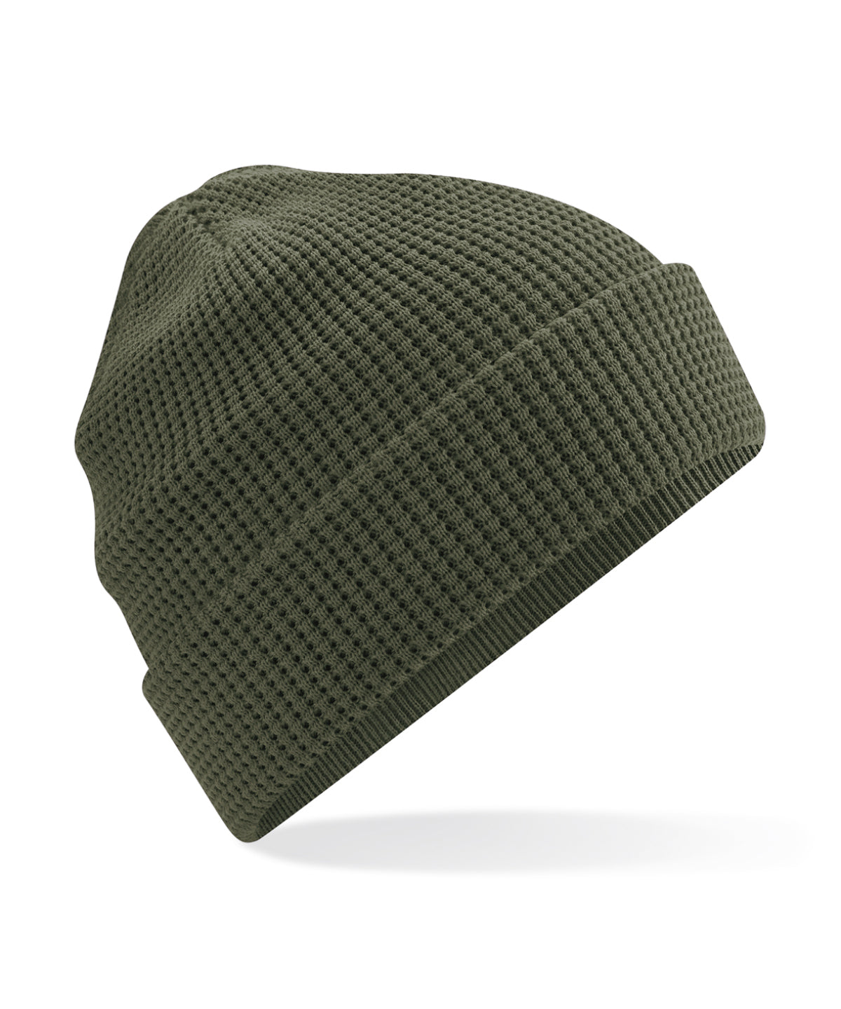 Organic cotton waffle beanie | olive green