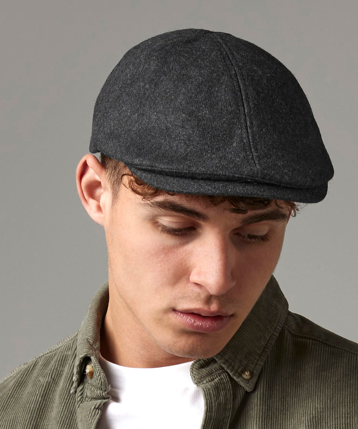 Melton wool ivy cap | charcoal marl