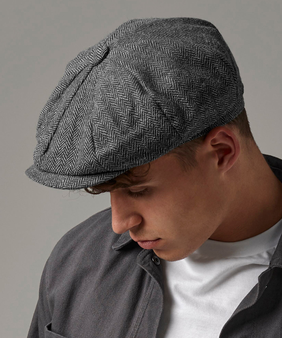 Heritage baker boy cap | charcoal herringbone