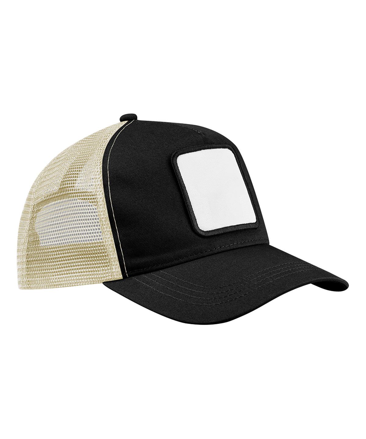 Appliqu patch 5-panel trucker | black/stone