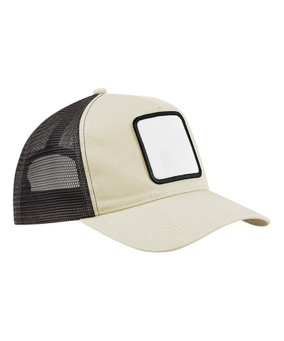 Appliqu patch 5-panel trucker | stone/shadow grey