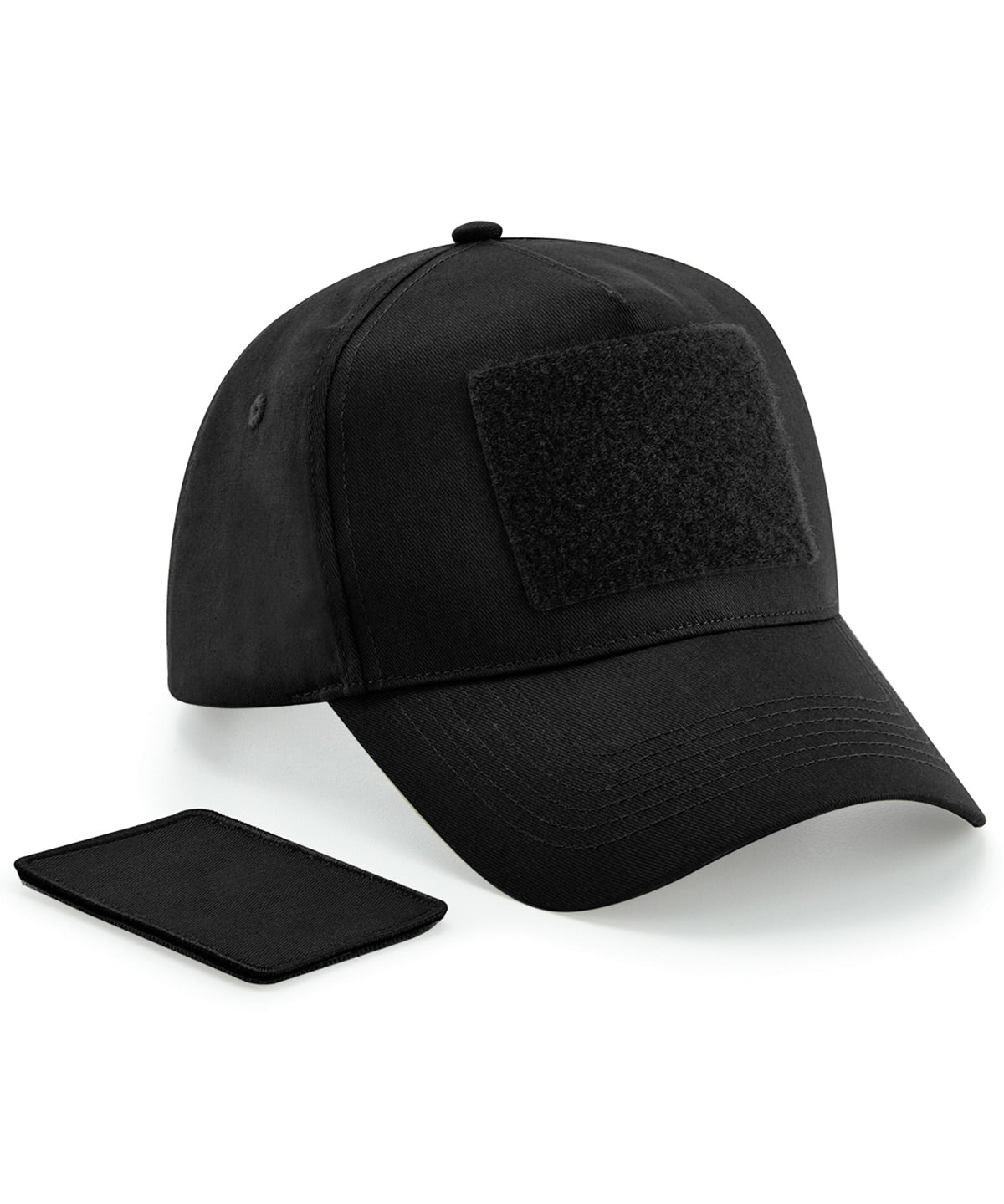 Removable patch 5-panel cap | black