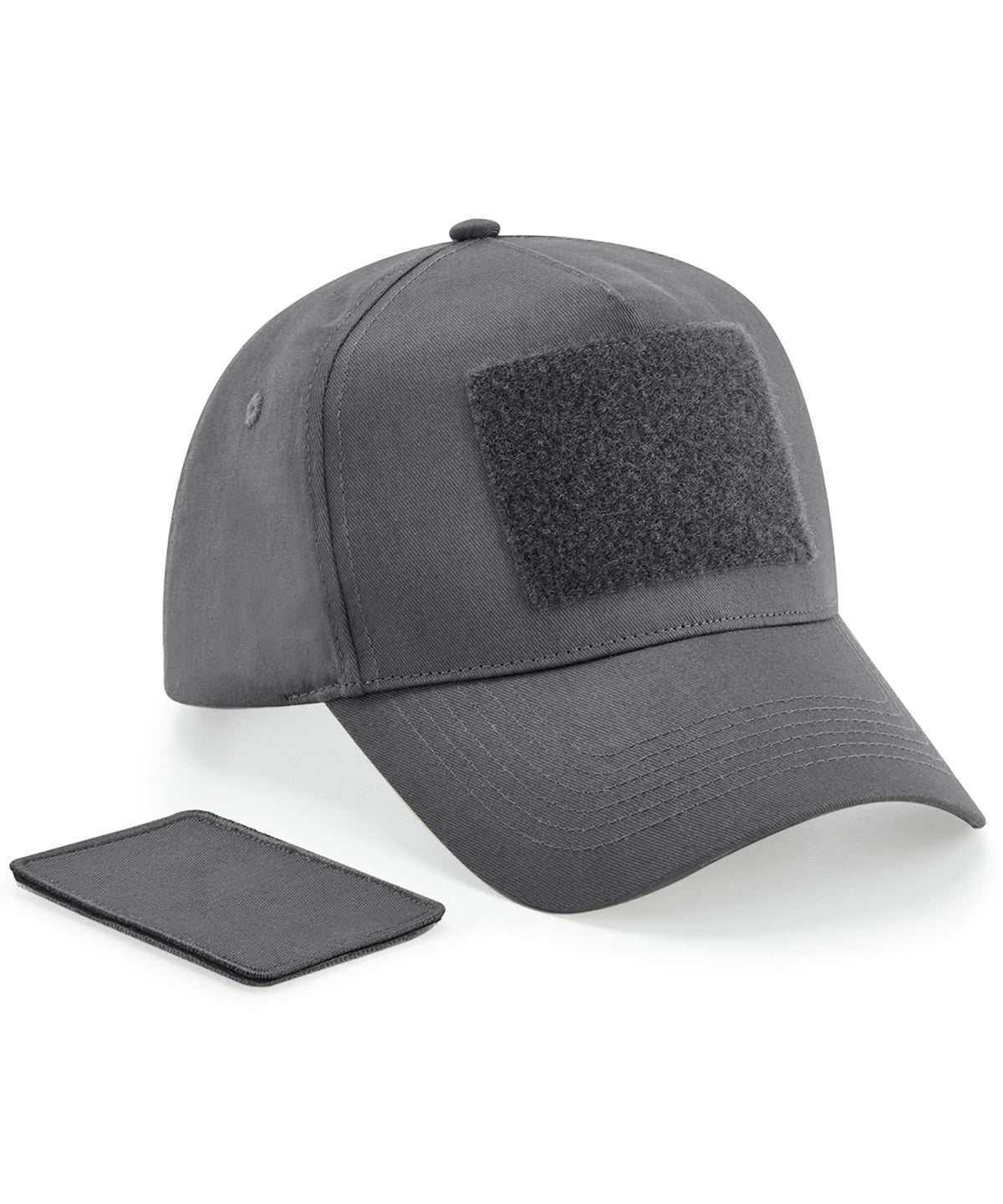 Removable patch 5-panel cap | graphite grey