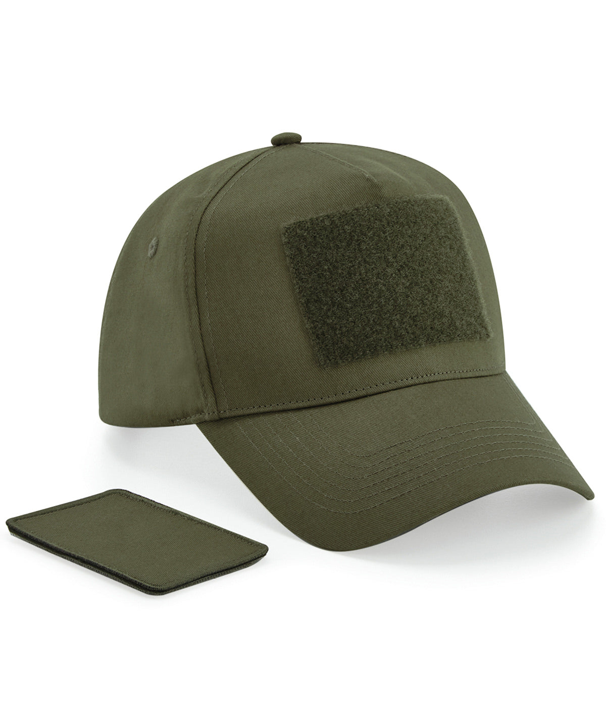 Removable patch 5-panel cap | military green