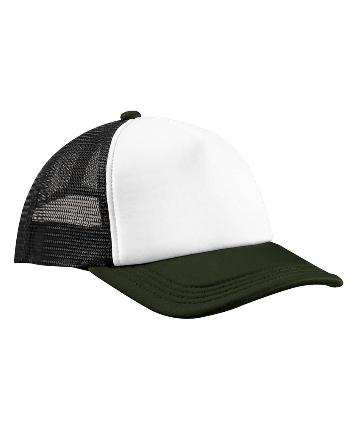 Retro 5-panel trucker | black/dark olive