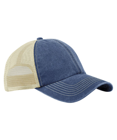 6-panel vintage trucker | vintage denim/stone