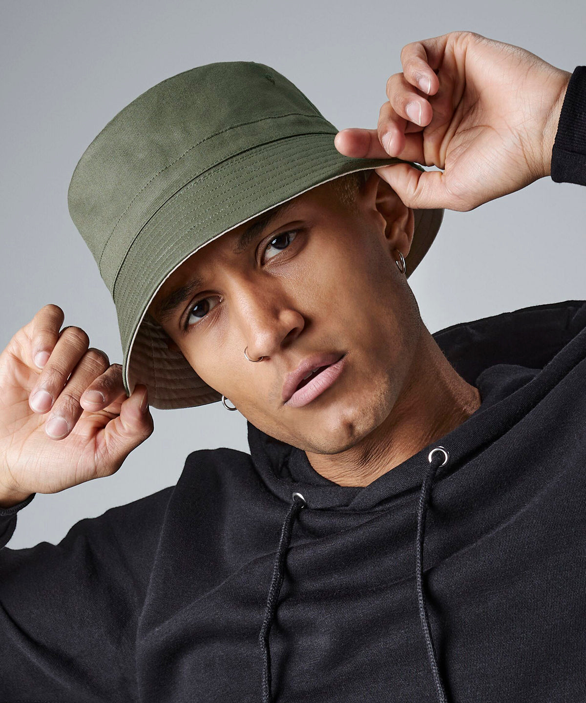 Reversible bucket hat | black/light grey