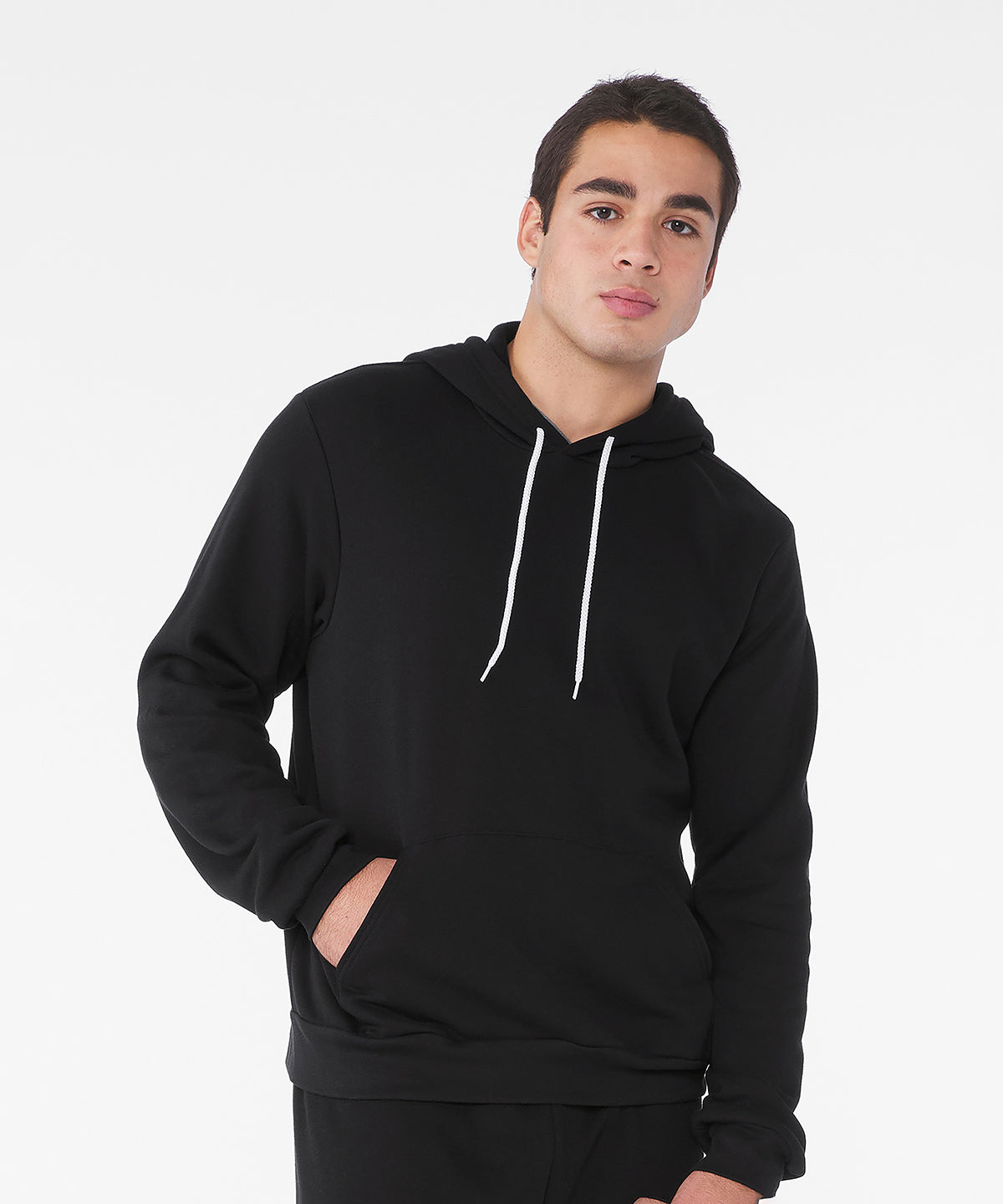 Unisex polycotton fleece pullover hoodie | dtg black