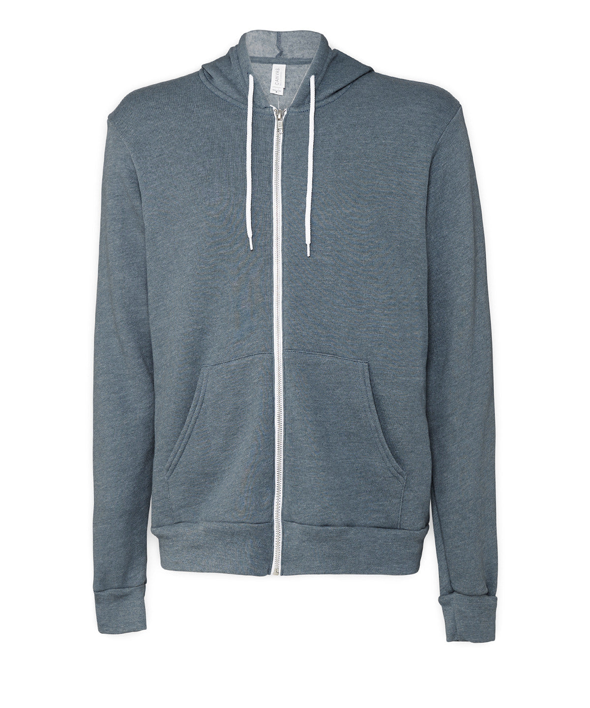 Unisex polycotton fleece full-zip hoodie | Heather Slate