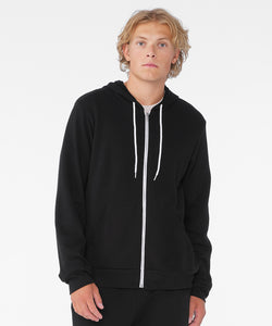 Unisex polycotton fleece full-zip hoodie | dtg black