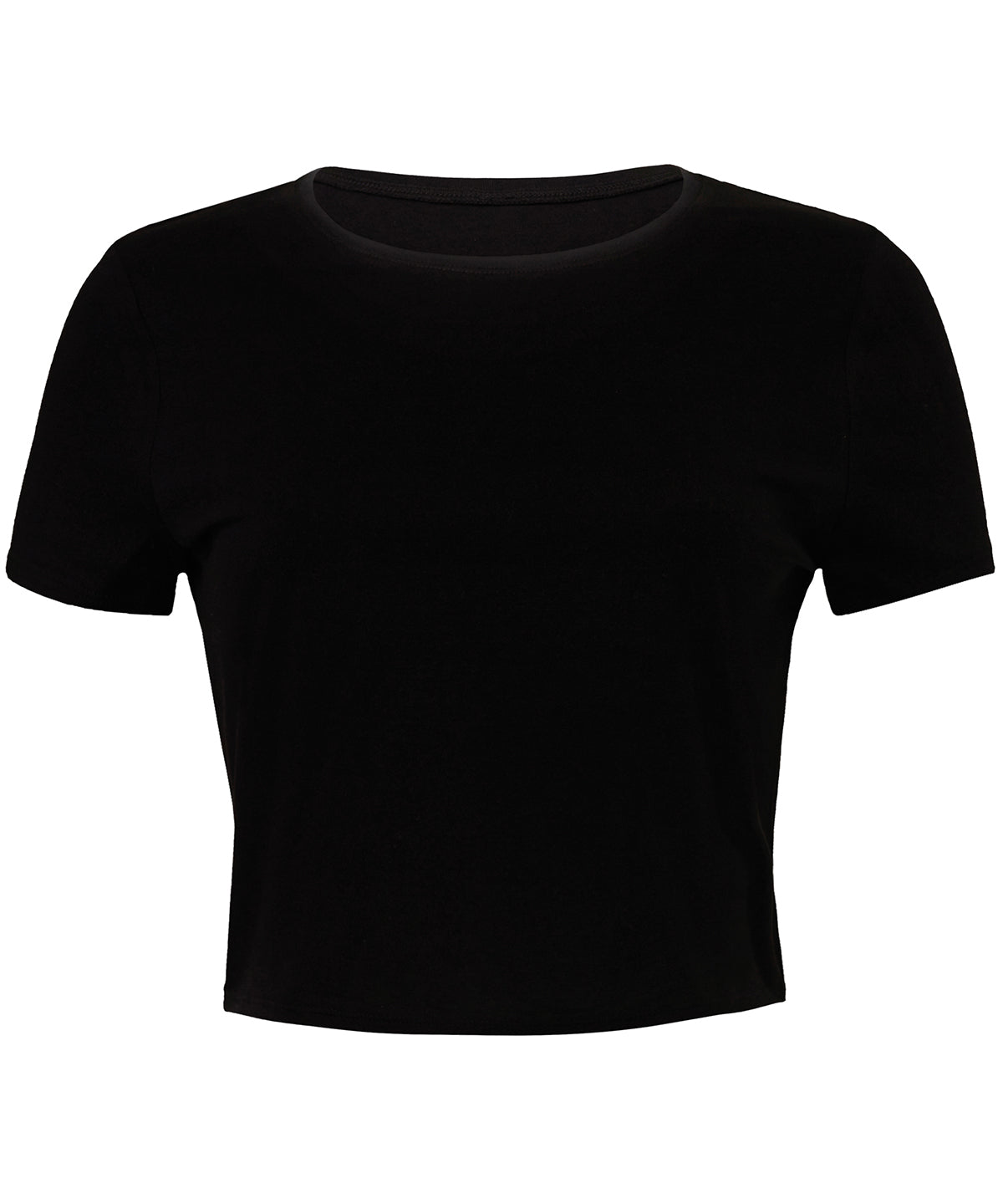 Womens polycotton crop tee | Black