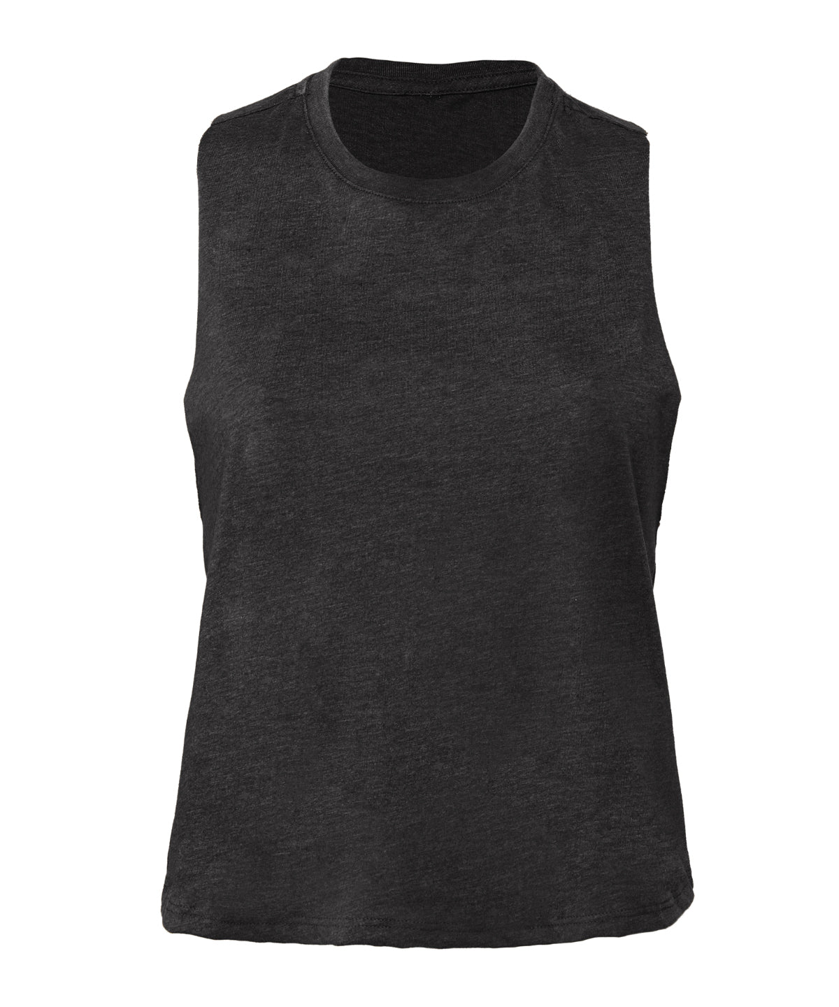 Womens racerback cropped tank | dark grey heather