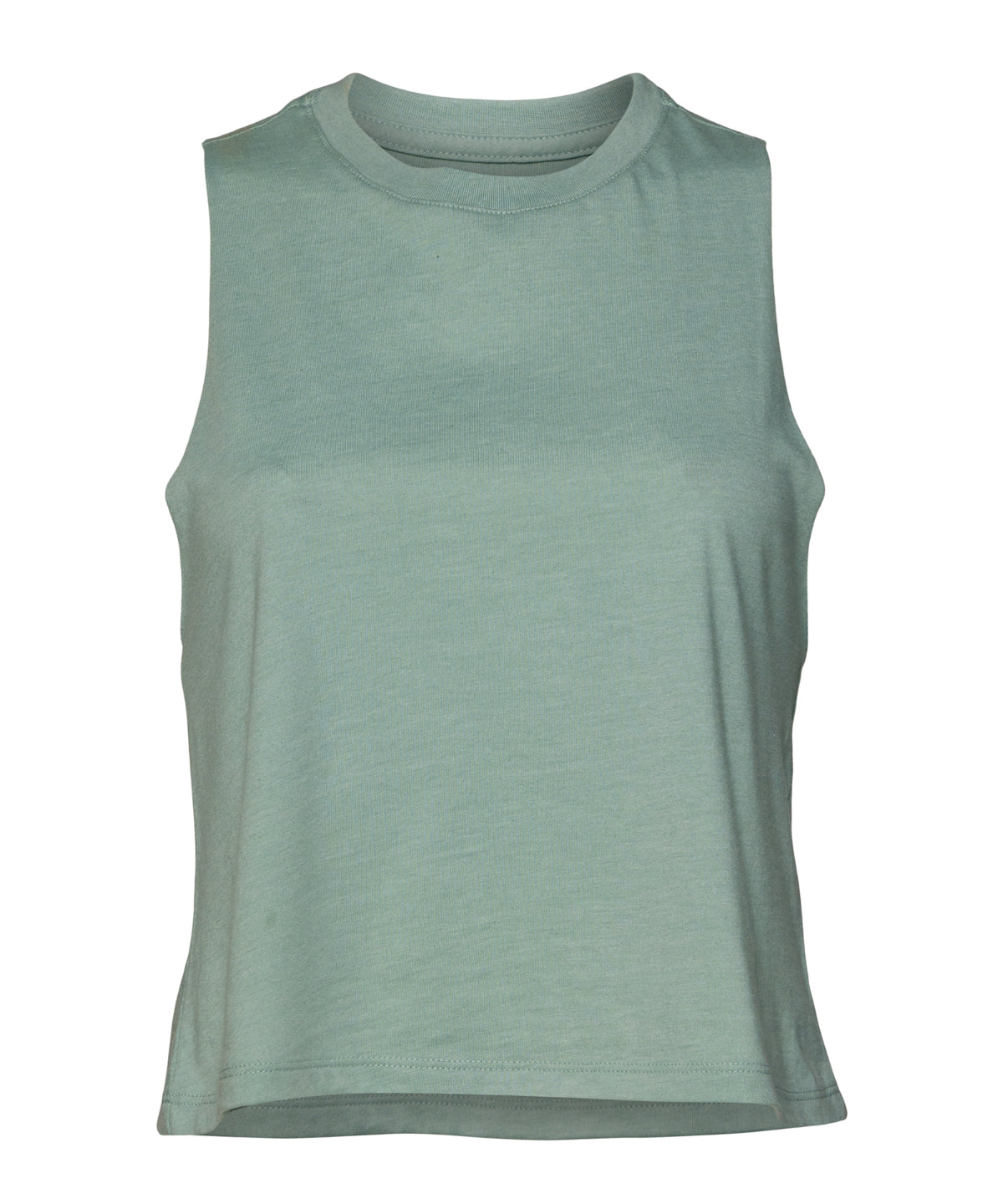 Womens racerback cropped tank | heather dusty blue