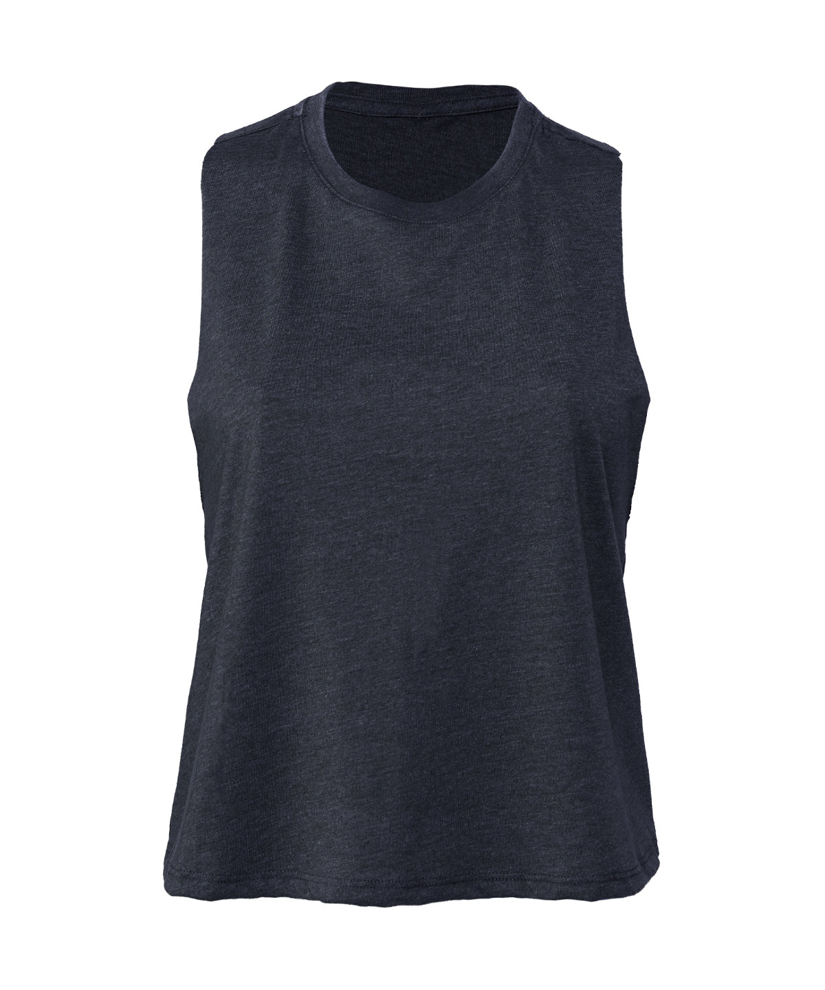 Womens racerback cropped tank | heather navy