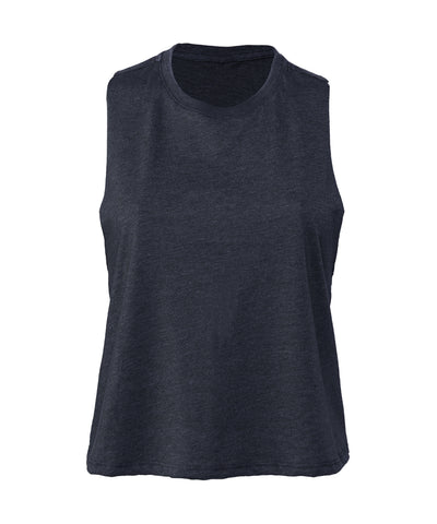 Womens racerback cropped tank | heather navy