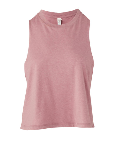 Womens racerback cropped tank | heather orchid