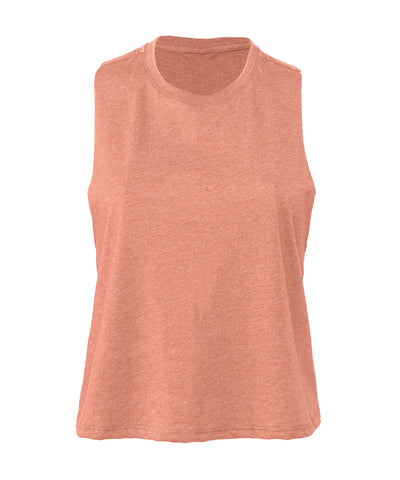Womens racerback cropped tank | heather sunset