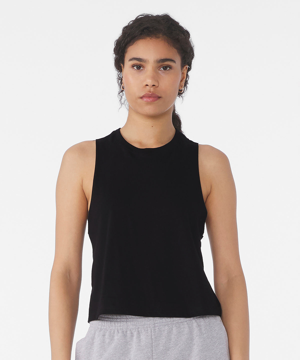 Womens racerback cropped tank | heather olive