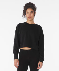 Womens raglan pullover fleece | black