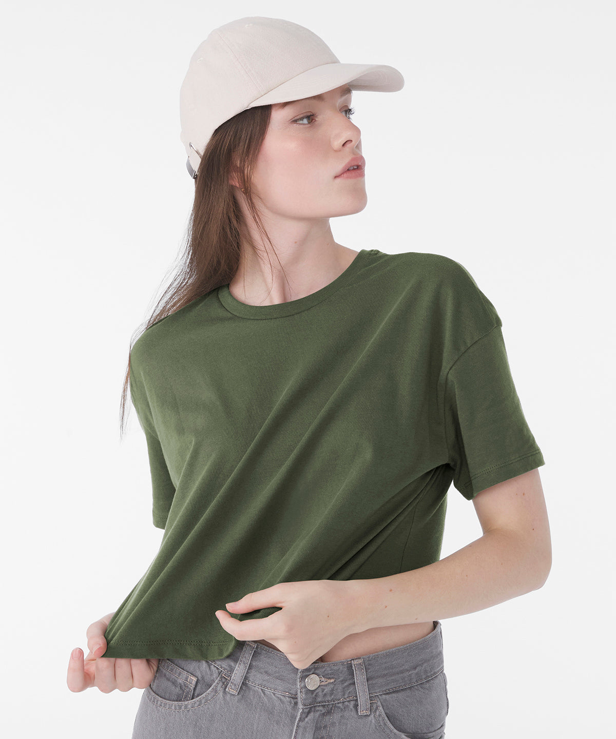 Womens Jersey crop tee | black